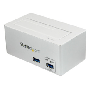 StarTech .com USB 3.0 SATA harde schijf docking station SSD / HDD met geïntegreerde USB-hub voor snel opladen en UASP voor SATA 6 Gbps wit