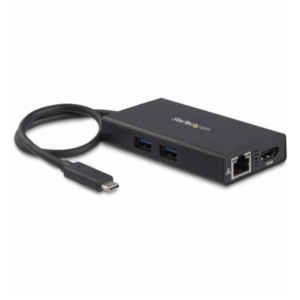 StarTech .com USB-C Multiport Adapter, USB-C Travel Dock met 4K HDMI, 60W Power Delivery Passthrough, GbE, 2pt USB-A 3.0 Hub, USB Type-C Mini Laptop Docking Station, Thunderbolt 3 Compatibel
