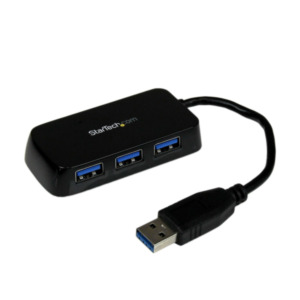 StarTech StarTech.com Draagbare 4-poorts SuperSpeed USB 3.0 hub ¿ zwart - Hub - 4 x SuperSpeed USB 3.0 - desktop