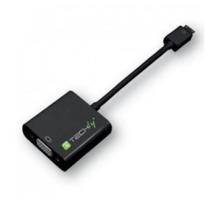 Techly Techly IDATA-HDMI-VGA4 video kabel adapter VGA (D-Sub) HDMI Type C (Mini) Zwart