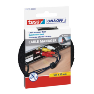Tesa tesa® Kabelbinder - klittenband Zwart, 10 mm x 5 m