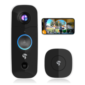 Toucan Wireless Video Doorbell with Chime and Enhanced Battery - 180° View, Night Vision, PIR Sensor, IP56 Weatherproof, Two-Way Talk