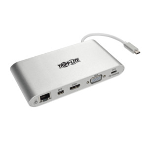 Tripplite Tripp Lite U442-DOCK1 laptop dock & poortreplicator Bedraad USB 3.2 Gen 1 (3.1 Gen 1) Type-C Zilver