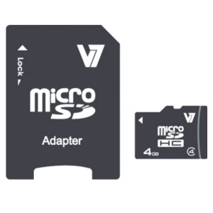 V7 Videoseven VAMSDH4GCL4R-2E flashgeheugen 4 GB MicroSDHC Klasse 4