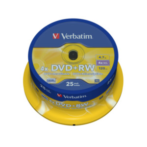 Verbatim DVD+RW Matt Silver 4,7 GB 25 stuk(s)