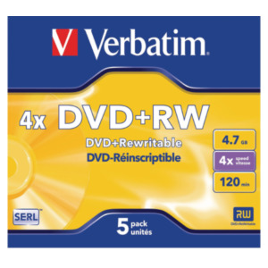 Verbatim DVD+RW VERBATIM 4.7GB 4X 5PK JC