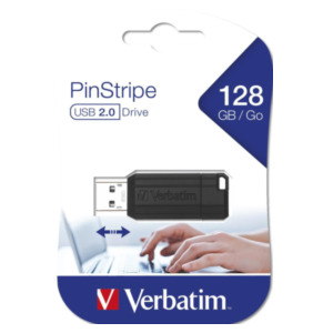 Verbatim PinStripe - USB-Stick128 GB - Zwart