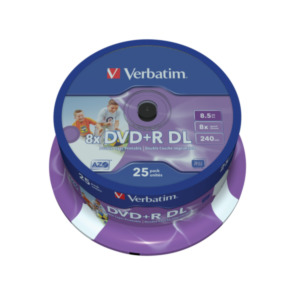 Verbatim Verbatim DVD+R 8x D/L Printable 25pk