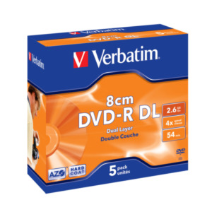 Wiha Verbatim DVD-R 8cm Dual Layer Matt Silver 2,6 GB 5 stuk(s)