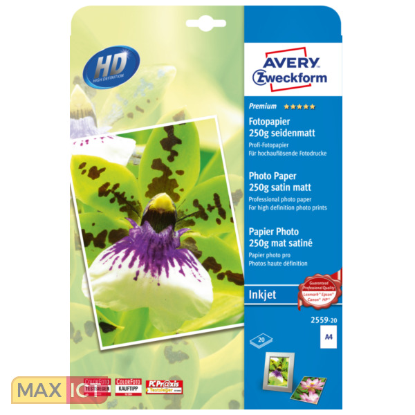 afgewerkt toegang Ananiver Avery Premium Inkjet A4 250g pak fotopapier Wit kopen? | Max ICT B.V.