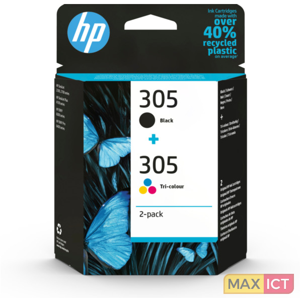 getrouwd cursief begin HP 305 2-Pack Tri-color/Black Original Ink kopen? | Max ICT B.V.