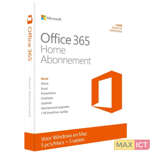 Microsoft Office 365 Home NL PC/Mac - 1 Jaar) kopen? | Max ICT B.V.