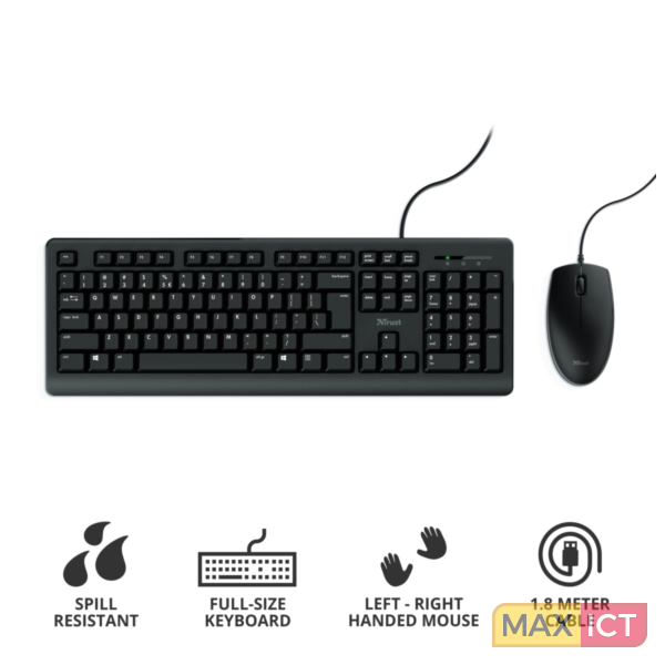 Trust TKM-250 draadloos toetsenbord en muis set US kopen? Max B.V.